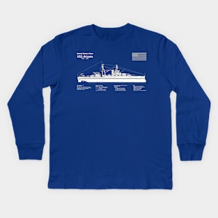 USS Arizona Battleship bb-39. World War II. Sunk on Pearl Harbor - ABDpng Kids Long Sleeve T-Shirt